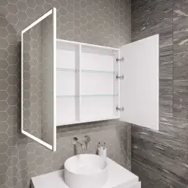 Зеркальный шкаф Grossman МЕРКАДО-100 см универсальное с LED подсветкой 201002