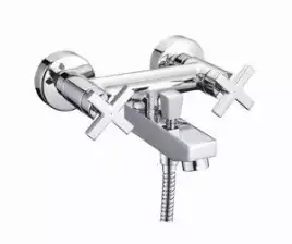 Смеситель для ванны WasserKRAFT Weser 7800 7801, двухвентельный, с коротким изливом, Хром