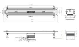 Душевой лоток Allen Brau Liberty 9.50002.SS 850 мм с решеткой Нержавеющая сталь