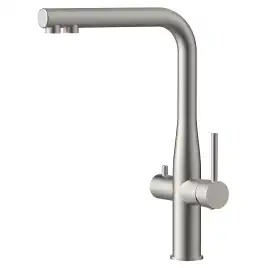 Смеситель для кухни AVS PureRiver брашированный никель, Г-образный излив, 811-160-BN