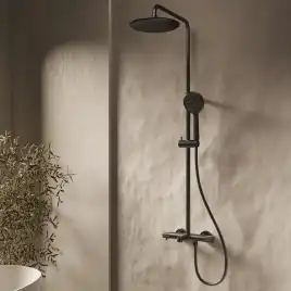 Душевая система  Vincea Desire VSFS-1D1TMB VSFS-1D1TMB термостатическая с изливом, черный матовый