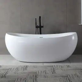 Акриловая ванна Abber 170х80 AB9236, отдельностоящая, Белая глянцевая