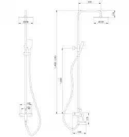 Душевая стойка ABBER Weiss Insel AF8016N с изливом, хром
