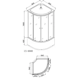 Душевая кабина Loranto 80х80 CS-6680F 80*80*215 с высоким поддоном
