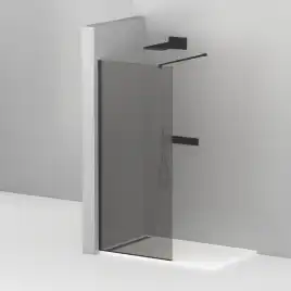 Душевая перегородка CEZARES LIBERTA-L-1-120-GR-NERO стекло Тонированное (графит), профиль Черный