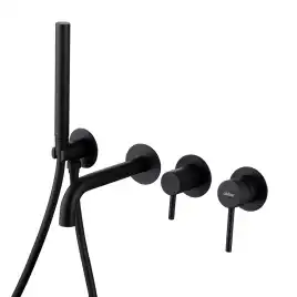 Смеситель для ванны с душем Abber Wasser Kreis AF8130B встраиваемый, с внутренней частью, Черный матовый