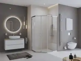 Душевой уголок BelBagno UNO-195-PH-2-120/90-C-Cr стекло прозрачное, профиль Хром
