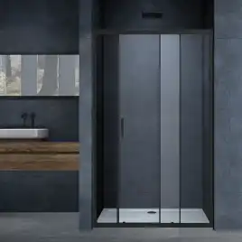 Душевая дверь Vincea Alpha 110 см, VDS-3AL110CLB, профиль Черный, стекло Прозрачное