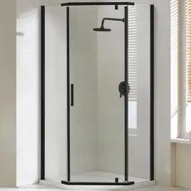 Душевой уголок AVS Трапеция 100x100 профиль черный матовый, стекло прозрачное, 803-0023-195-1010-BM-T