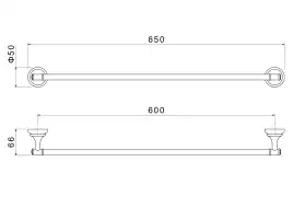 Держатель полотенец 600 мм Aquatek Классик AQ4514CR, Хром