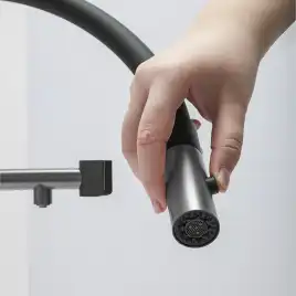 Смеситель для кухни AVS PureRiver 811-170-GM с гибким изливом, оружейная сталь