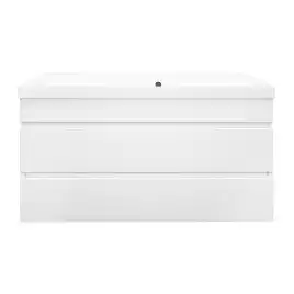 Тумба с раковиной Azario Эстима 100 CS00094585, подвесная, Белая глянцевая