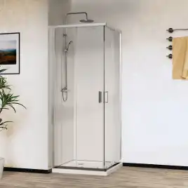 Душевой уголок Vincea City 100х90 VSS-5CT9010CL, дверь раздвижная, профиль хром, стекло прозрачное