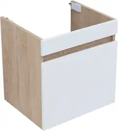 Тумба под раковину Aquanet Оптима 50 дуб светлый/белый сатин, 344798