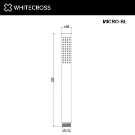 Душевая лейка WHITECROSS Y black MICRO-BL, 1 режим, Черный матовый