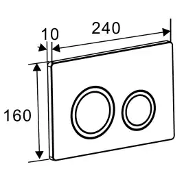 Кнопка смыва AZARIO NEW AZ-017.02 двойная, пластик, хром