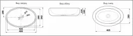 Раковина накладная CeramaLux 490х340х150 78455, цвет Черный