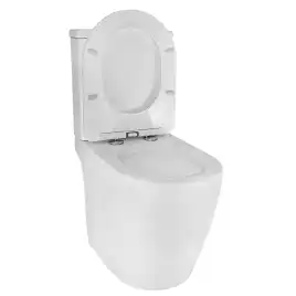 Унитаз-компакт Azario LEO TORNADO FLUSHING AZ-1253CT напольный, безободковый, со смывом Торнадо, в комплекте с бачком и сиденьем микролифт, Белый глянцевый