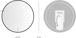 Зеркало Aquanet Контур D 770 LED TX с подогревом, черный, 367665