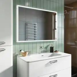 Тумба с раковиной IDDIS Brick 100, подвесная, Белая, BRI10W1i95K