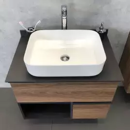 Тумба с умывальником Comforty Штутгарт 75 Дуб темно-коричневый, 00-00001884