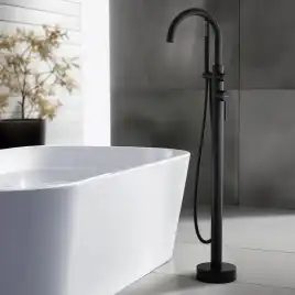 Напольный смеситель для ванны Aquatek Европа AQ1345MB, однорычажный, с внутренней частью, Черный матовый