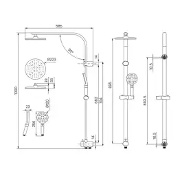 Душевая система IDDIS Swipe SWI3F97i76 с верхним тропическим душем цвет, Глянцевый хром