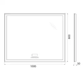 Зеркало BelBagno SPC-GRT 100х80 SPC-GRT-1000-800-LED-TCH-RAD с подстветкой, сенсорный выключатель, с Bluetooth, цифровым термометром и радио