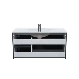 Тумба с раковиной IDDIS Bild 100, подвесная, Темно-серый, BIL10G0i95K