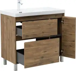 Тумба под раковину Aquanet Nova Lite 2.0 90 напольная, дуб рустикальный, правая, 346345