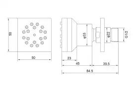 Боковая форсунка Aquatek AQ2098CR, Хром