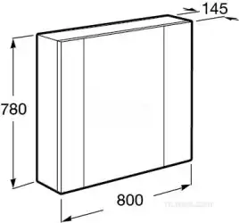 Зеркальный шкаф Roca Ronda 80 ZRU9302970 с подсветкой, Антрацит / Белый глянец