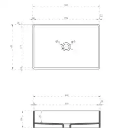 Раковина накладная ABBER KRISTALL 60х40х15 AT2803Saphir, прямоугольная, синяя
