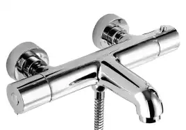 Смеситель для ванны Aquatek Вега AQ1043CR, термостатический, с коротким изливом, Хром