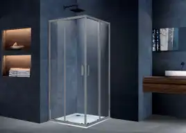 Душевой уголок Vincea Alpha 90х90 VSS-3AL900CLGM, дверь раздвижная, профиль вороненая сталь, стекло прозрачное