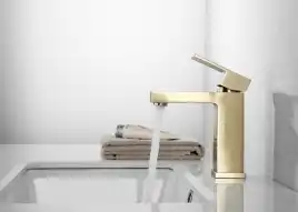 Смеситель для раковины Abber Daheim AF8210G, однорычажный, цвет Брашированное золото