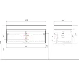 Тумба с раковиной подвесная Aqwella Geometria 100 GE01101GRM, с одним ящиком, цвет серый