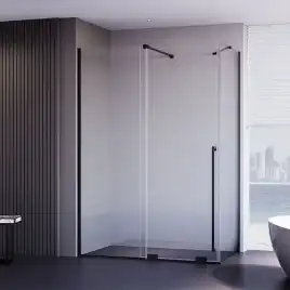 Душевой уголок  Veconi Premium Trento 150х90 PTC50-SP-15090-B-01-C4, стекло Прозрачное профиль Черный