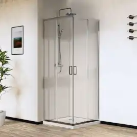 Душевой уголок Vincea City 100х90 VSS-5CT9010CL, дверь раздвижная, профиль хром, стекло прозрачное