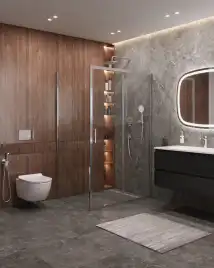 Душевой уголок CEZARES MOLVENO-AH-11-140/90-C-Cr-IV стекло Прозрачное, профиль Хром