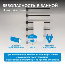 Полотенцесушитель электрический 52х79,5 ABBER Charme AH4005MB черный матовый