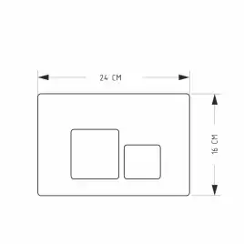 Клавиша смыва AVS 809-0013-MB квадратные кнопки, черная матовая