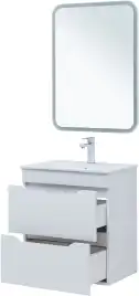 Тумба под раковину Aquanet Практика 60 белый глянец, 347963