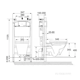 Комплект унитаза с инсталляцией Roca The Gap Round 893105000 подвесная чаша Rimless + инсталляция + сиденье дюропласт, без панели смыва