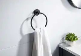 Держатель полотенец кольцо Aquatek Европа AQ4112MB, Черный матовый