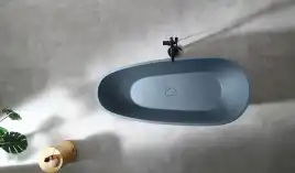 Ванна  Abber Dortmund 170х75 AM9911G из искусственного камня, Серая матовая