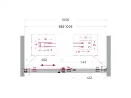 Душевая дверь BelBagno SOFT_CLOSE-2-BF-1-100-C-GM стекло прозрачное, профиль Оружейная сталь