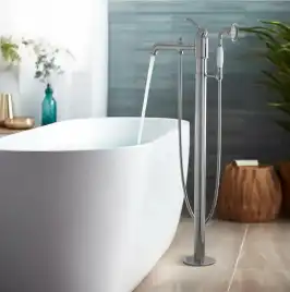 Напольный смеситель для ванны Aquatek Классик AQ1545CR, однорычажный, с внутренней частью, Хром