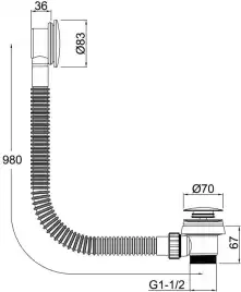 Слив-перелив для ванны Allen Brau Priority 5.31027-GB золото матовое