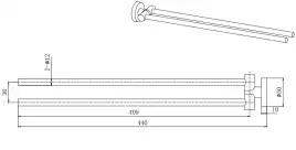 Держатель полотенец Aquatek Вега AQ4013CR двойной, Хром